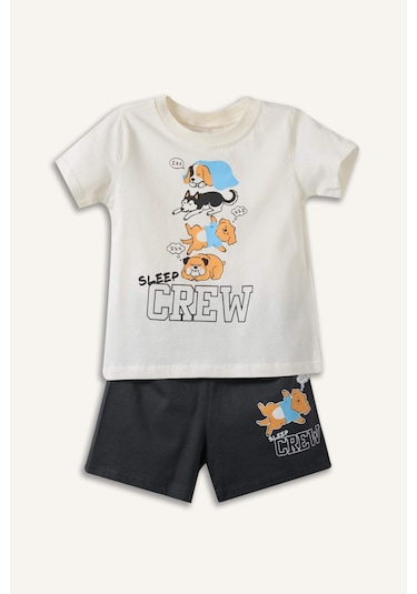 Defacto Baskılı 2li Pijama Takımı Erkek Bebek H4026a526hsar202 Antrasit-ar202