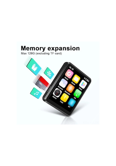 Kangvka Bluetooth 5.3 Dokunmatik Ekran Mp3 Mp4 Çalar, Dahili Hoparlör Ve Tf Kart Desteği İle Müzik, Video Ve E-kitap Keyfi