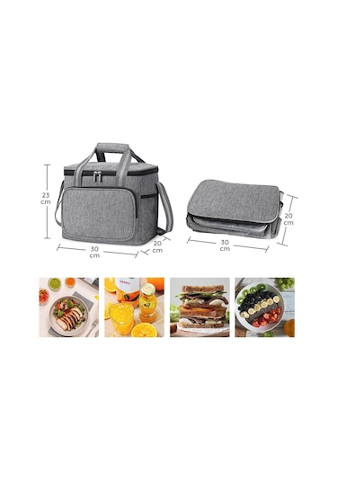 Erkekler Ve Kadınlar İçin Yalıtımlı Öğle Yemeği Çantası, Isı Yalıtımlı Sızdırmaz Astar, Kolay Taşıma İçin Ayarlanabilir Omuz Askısı, Ofis Çalışmaları İçin Büyük Kapasite --