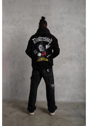 Unisex 2ip Şardonlu He Love Baskılı Sax Oversize Sweatshirt Saxhelove12