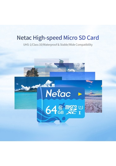 Gajeena Netac P500 16gb Mikro Sd Kart - Uhs-1 Class10, 80mb/s Hızlı Okuma, Kameralar, Araç Kaydediciler İçin Dayanıklı Hafıza Kartı