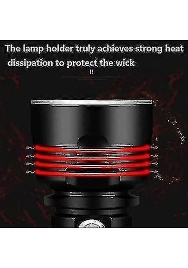 Bloomnest 30000-100000 Lümen Led El Feneri, 3 Modlu, 50w Xhp70, Su Geçirmez, Usb Şarj, Kamp/yürüyüş Işığı Asorti Çok Renkli