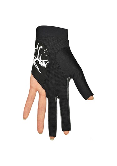 Youtek Sol El İçin Üç Parmak Kesmeli Nefes Alabilir Bilardo Eldiveni - Siyah, S-m Boyut, Esnek Ve Yumuşak