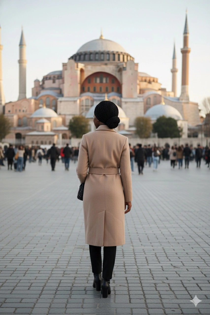 Topuzlu Brokar Siyah Hazır Türban Tesettür Bone Siyah