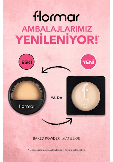 Flormar Yoğun Pigmentli Fırınlanmış Mat Pudra (Soğuk Alt Ton) - Baked Powder - 030 Mat Beige - 8682536053570