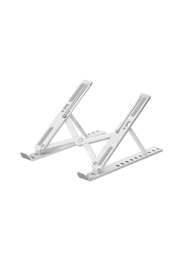 Xindoker Abs+silikon Dizüstü Bilgisayar Stantı, 10 Seviye Yükseklik Ayarı, Isı Dağıtımı, Ergonomik Tasarım, Katlanabilir Taşınabilir, Beyaz