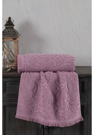 Varol Jacquard %100 Pamuk El Havlusu 50x90cm Lila-50x90cm Lila