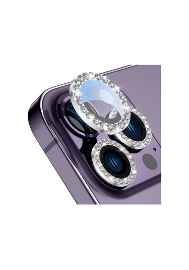 Buff Iphone Uyumlu 14 Pro / 14 Pro Max Uyumlu Diamond Lens Koruyucu Gümüş