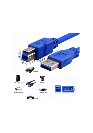 3 Metre Usb 3.0 Yazıcı Kablosu 3 Metre Usb 3.0 Printer Kablosu Am Bm Kablo