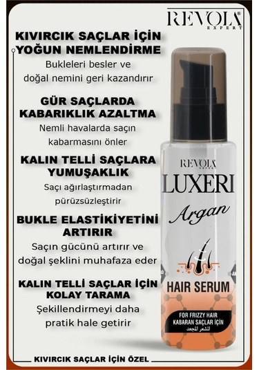 Luxeri Kabaran Saçlar İçin Saç Bakım Serumu 75 Ml Argan