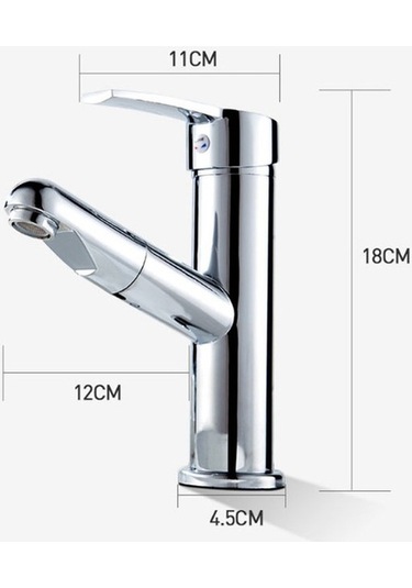 Bloomnest Lebıhmurah Bf24 Bakır Musluk, Tek Delikli Banyo Bataryası, Sıcak-soğuk Karıştırma, 60 Cm Hortum Gümüş