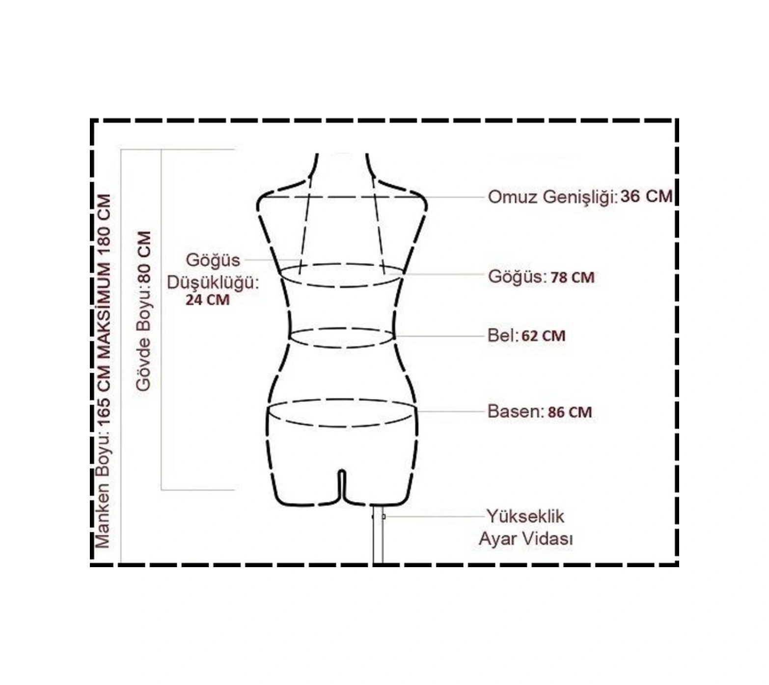 Pantolon Giyebilen 36 Beden Süngerli Terzi Mankeni Prova Mankeni Vitrin Mankeni Pa-01 9512