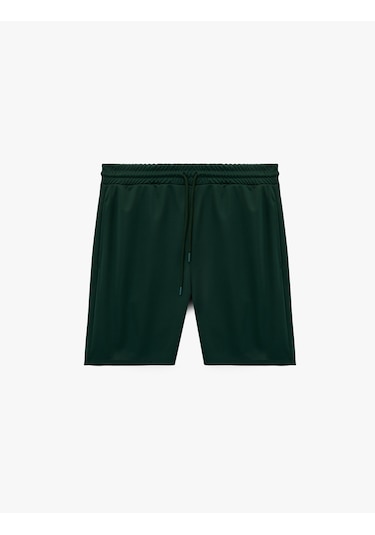 Koton Beli Bağcıklı Cepli Bermuda Spor Şort Yeşil 6sam40118nk