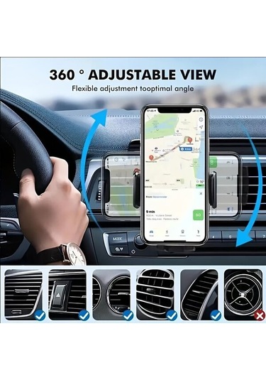 Araba Telefon Tutucu Araba Havalandırma Klipsi Tutucu Cep Telefonu Standı Akıllı Telefon Gps Desteği