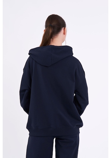 Comeor Lacivert Kanguru Cepli Kapüşonlu Fermuarlı Oversize Kadın Sweatshirt Cmrb73 Lacivert Comeor Lacivert Kanguru Cepli Kapüşonlu Fermuarlı Oversize Kadın Sweatshirt Cmrb73 Lacivert