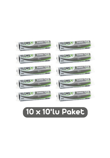 Florex Standart Battal Boy Çöp Torbası 72x95 Cm 10'lu Rulo Siyah 10 Rulo (100 Adet)