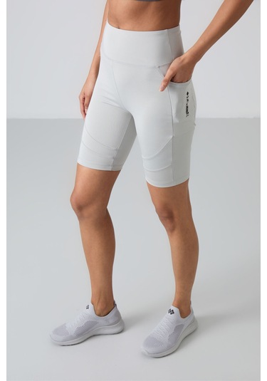 Tommy Life Taş Polyester Esnek Standart Fit Performans Kadın Biker Tayt - 91012 Taş