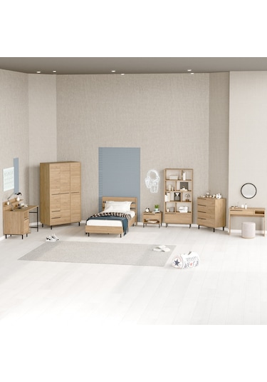Robin Home Lidya Genç Odası Takımı 7'li Set Sepet Kahverengi