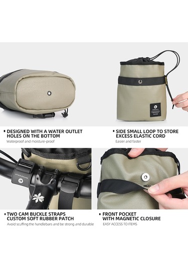 Rhınowalk Rk24932 Çok Fonksiyonlu Polyester Bisiklet Çantası Omuz Çantası - Açık Ten Rengi