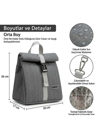 Frelso Termal Beslenme Çantası Gri