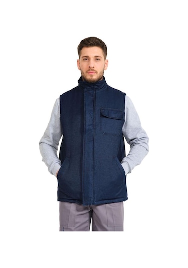 Şensel, Kapitoneli Kot Yelek, Lacivert -118E4545- Kışlık Yelek
