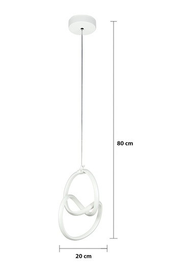 Doruk Beyaz Renk Modern Tasarım Salon Mutfak Hol Beyaz Led Sa... Beyaz