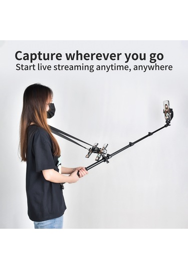 Hallow-160 Cm/63 İnç Katlanabilir Selfie Standı, 1/4 İnç Bilyalı D12758