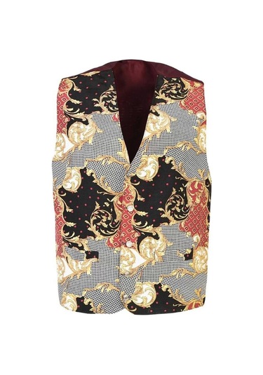 Barok Desenli Astarli Garson Yeleği Astarlı İki Cepli Şal Şık Fonksiyonel Hizmet Sektörü Kıyafeti Bordo Barok Desenli Astarli Garson Yeleği Astarlı İki Cepli Şal Şık Fonksiyonel Hizmet Sektörü Kıyafeti Bordo