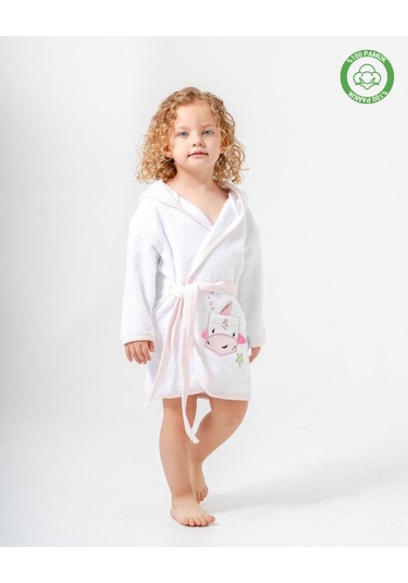 Balinalı Bornoz Beyaz-pembe Beyaz - Pembe