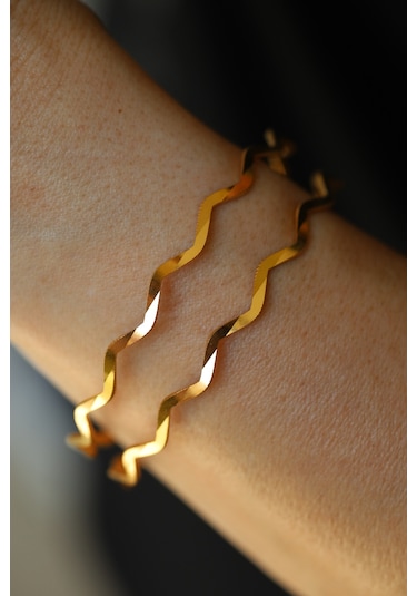 Yenigün Kuyumculuk Yatırımlık İkili Zikzak Ajda Altın Bilezik