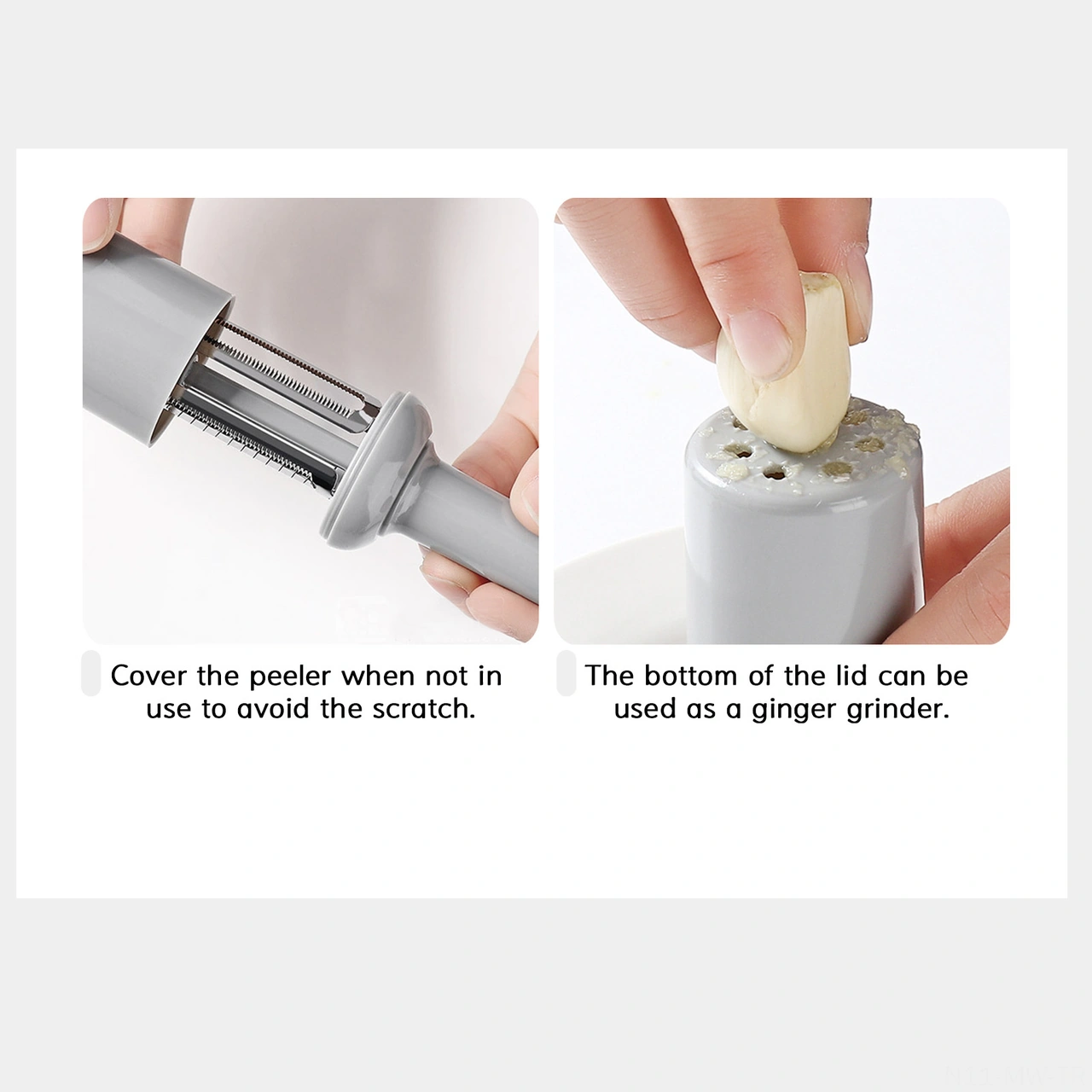 Moveevo Pembe 3'lü Evsel Meyve Sebze Soyucu: Soyma, Dilimleme, İncelleme + Zencefil Değiştirici, 4x14cm, Paslanmaz Çelik Bıçaklı, Abs Kollu, Kapaklı Mutfak Aleti Diğer