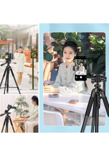 Buffer Telefon Ve Fotoğraf Makinası Takılabilen Bluetooth Kumandalı 146 Cm Tripod