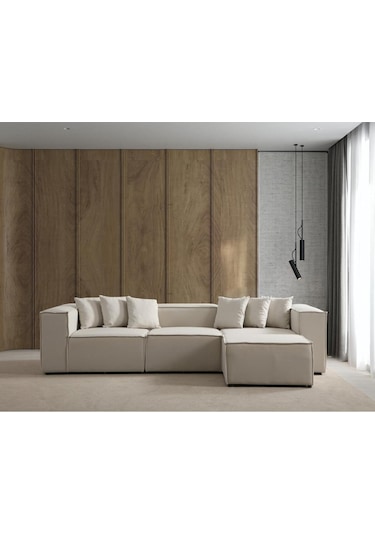 4 Modül Modüler L Köşe Koltuk Takımı Siyah