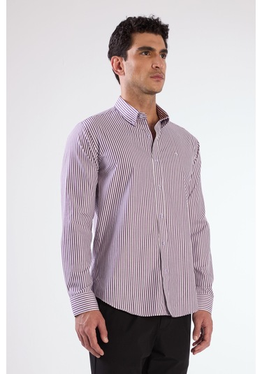 Mavi Kare Desen Erkek Gömlek - Regular Fıt Mavi