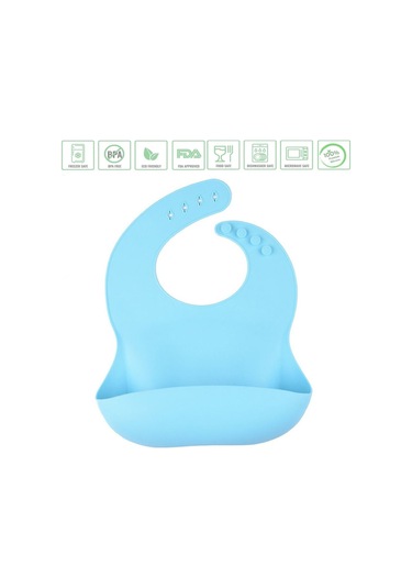 Jojobebek Çocuk Silikon Mama Önlüğü (MAVİ RENK)