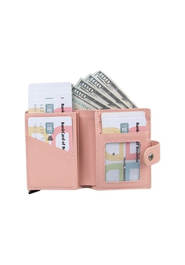 Palertag Deri Cüzdan, Apple Airtag Uyumlu Pembe Pembe