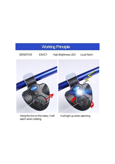 Valkyrie Yüksek Sesli Olta Balık Kamış Alarmı Led Işıklı Klipsli Alarm Evrensel Uyum