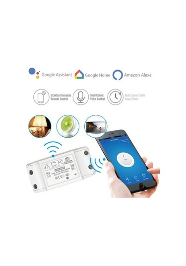 Ack - Akıllı Wifi Anahtar Smart Switch Uzaktan Kontrol Sesli Komut Ay26-01010