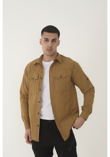 Camp Scoutland Camp387 Outdoor Tactical Rahat Ve Kullanışlı Su İticili Erkek Taktik Gömlek Hardal