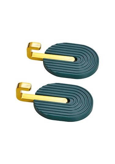 Geeroyoo Yeşil Yeşimli 2 Adet Abs Materyal Süper Yapışkan Duvar Kanca - Banyo, Mutfak, Kapı Arkasında Kullanıma Uygun, Havlu, Çanta, Giyecek Asma İçin Delme Yok Kurulum Koyu Yeşil