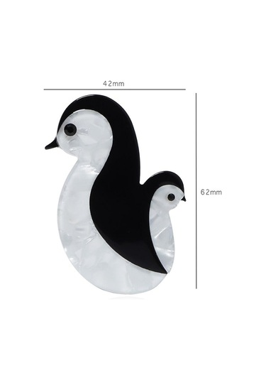 Blucome El Yapımı Akrilik Hayvan Penguen Broş Kadın Erkek Güzel Oturma Pet Rahat Parti Broş Pin Takı Aksesuarları Siyah