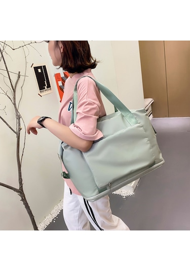 Wezone Büyük Kapasiteli Katlanabilir Seyahat Çantası - Su Geçirmez Hafif Taşınabilir Valiz, Kadınlar Ve Kızlar İçin Sabit Kayışlı Makyaj Organizer Pembe