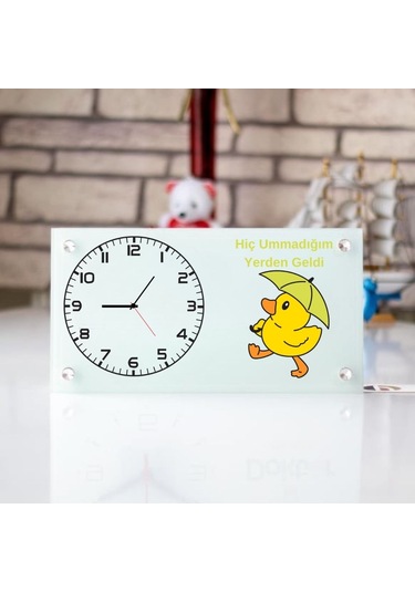 Hiç Ummadığım Yerden Geldi Tasarımlı Masa Üstü Cam Saat