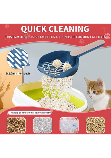 Suofeng Kedi Kumu Kovalayıcı, Kontrast Renkli Abs Materyal, 0.5cm Sızıntı Delikleri İle Hızlı Kumu Süzme, 26x10.5cm Boyut