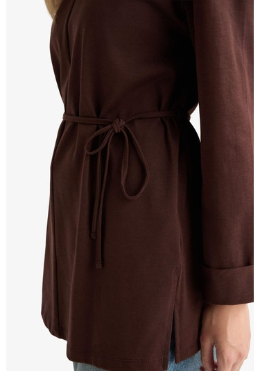 Defacto Loose Fit Bisiklet Yaka Uzun Kollu Tunik F4850ax25aubn341 Kahve