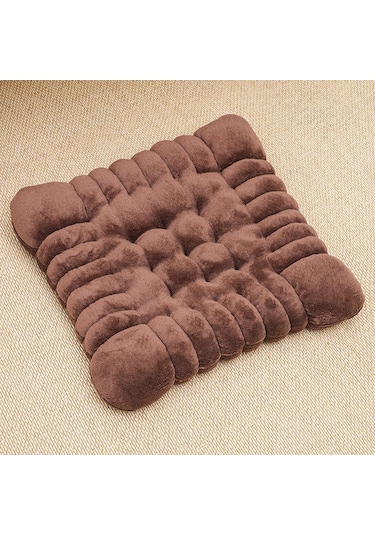 Suntek Peluş Zemin Yastık Kanepe Ofis Yurt Kare-kahverengi
