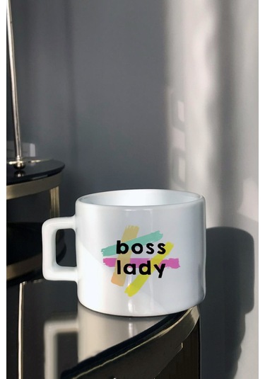 Boss Lady Şık Tasarımlı Çay Fincanı Beyaz