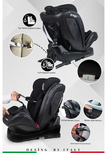 Prego Profix Pro Signal 360  Derece Dönebilen Isofixli 0-36 KG Oto Koltuğu