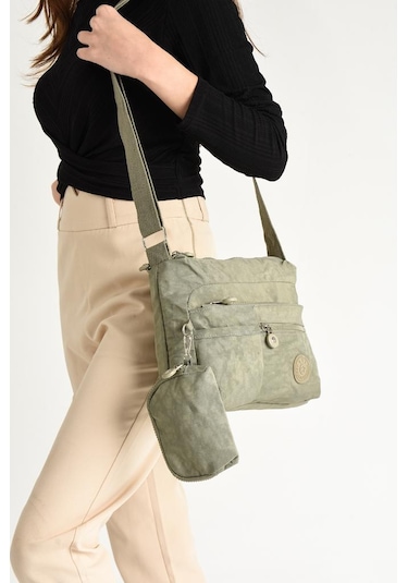 Klinkır Omuz Çantası Mini Cüzdanlı Çapraz Askılı Postacı Çanta Su İtici Kumaş 27 17 Cm Hafif 001