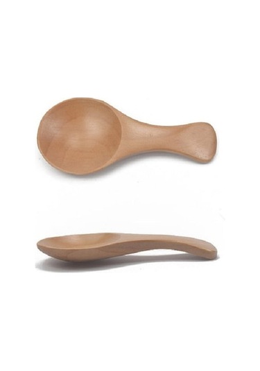 Dancemonkey 10 Adet Dayanıklı Geniş Ağızlı Kaşık Günlük Kısa Saplı Kaşık Seti Ahşap